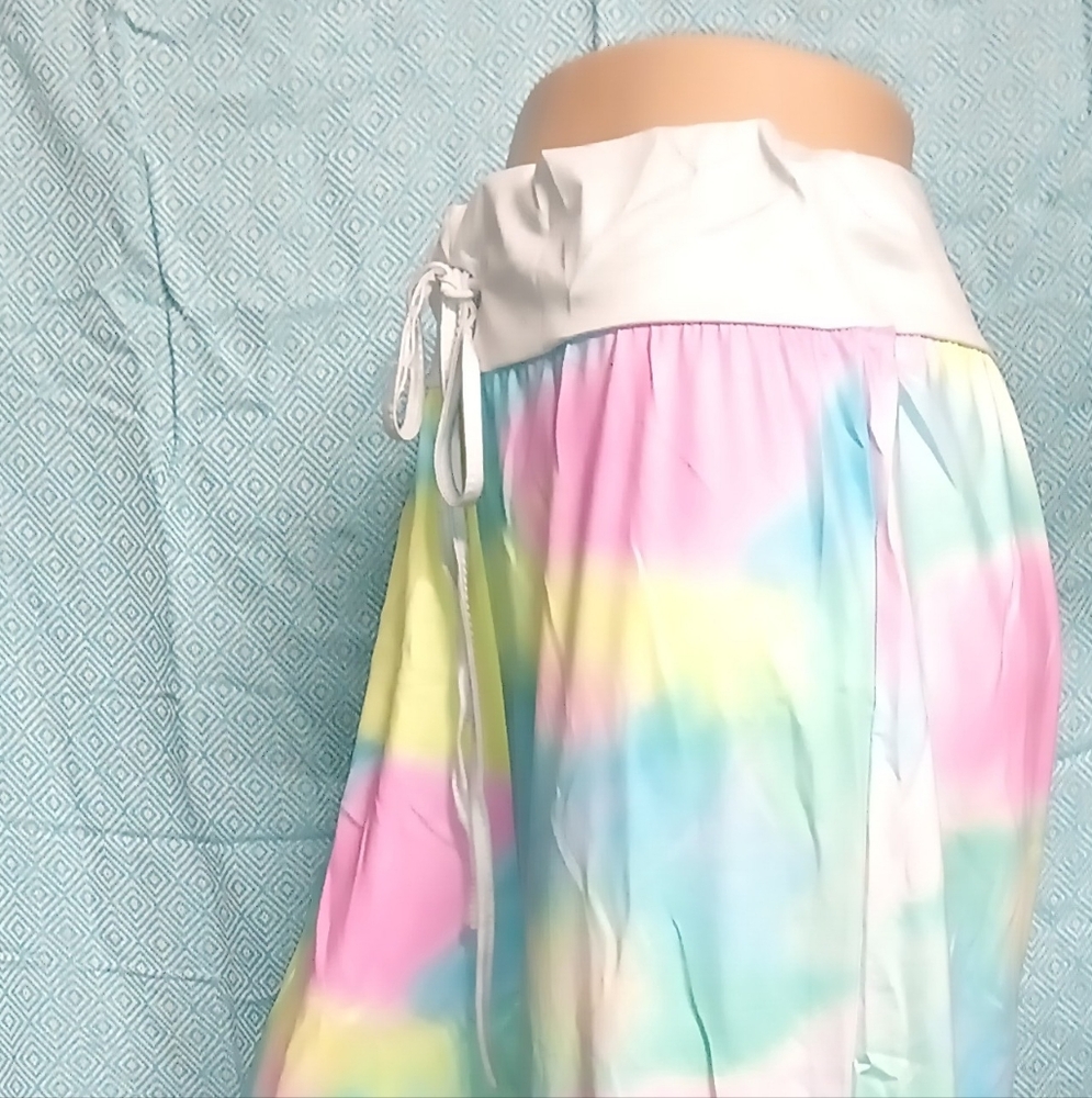 XXL Lounge Pants-Floral Blooming-Pink & Green Tie Dye